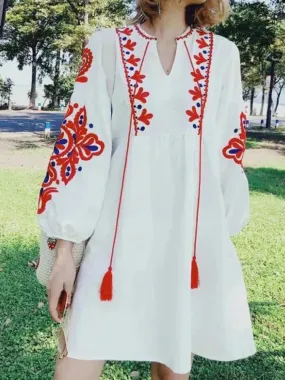 2024 Retro Bohemian Holiday Dress for Women Boho Dress