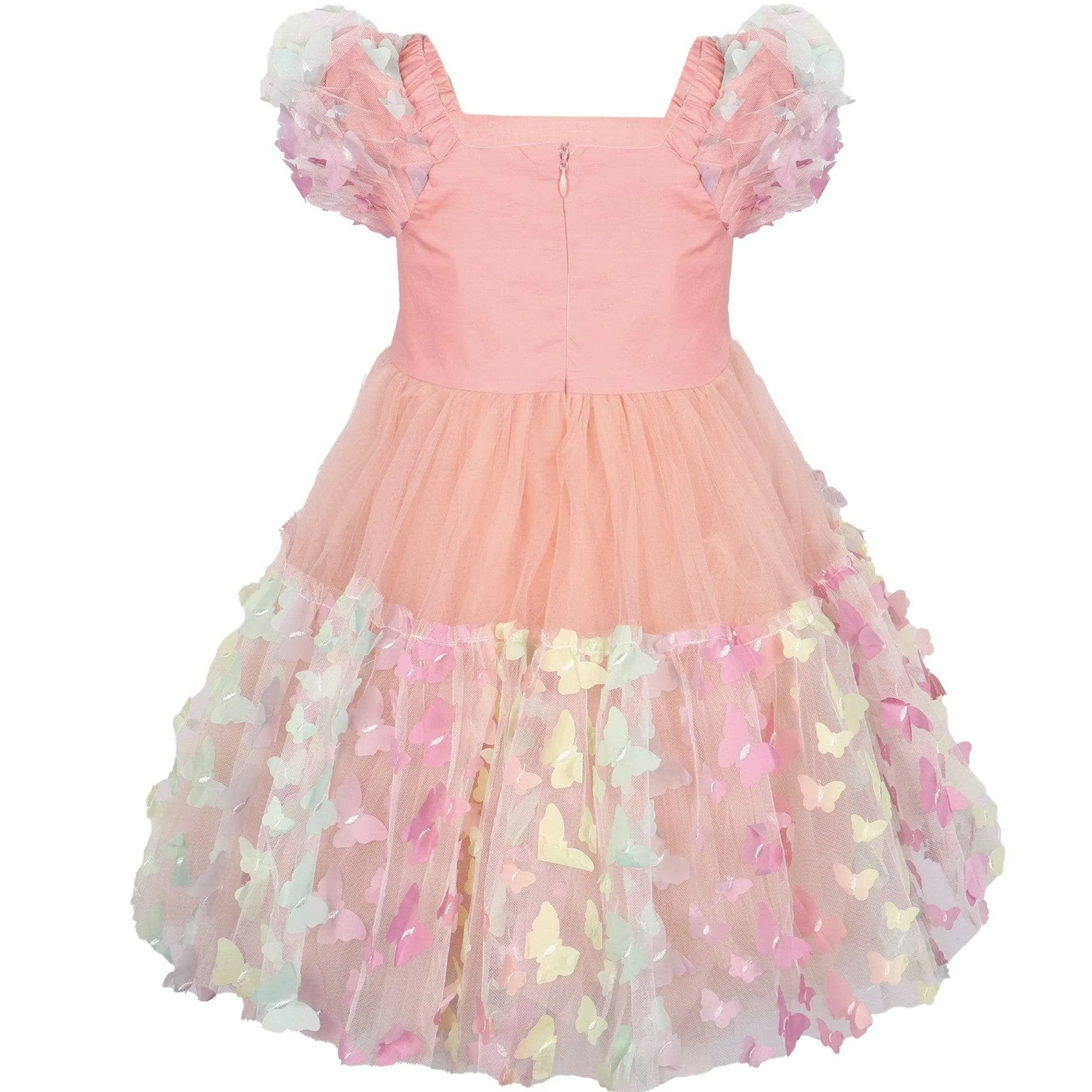 3D Butterfly Puffy Sleeve Dress