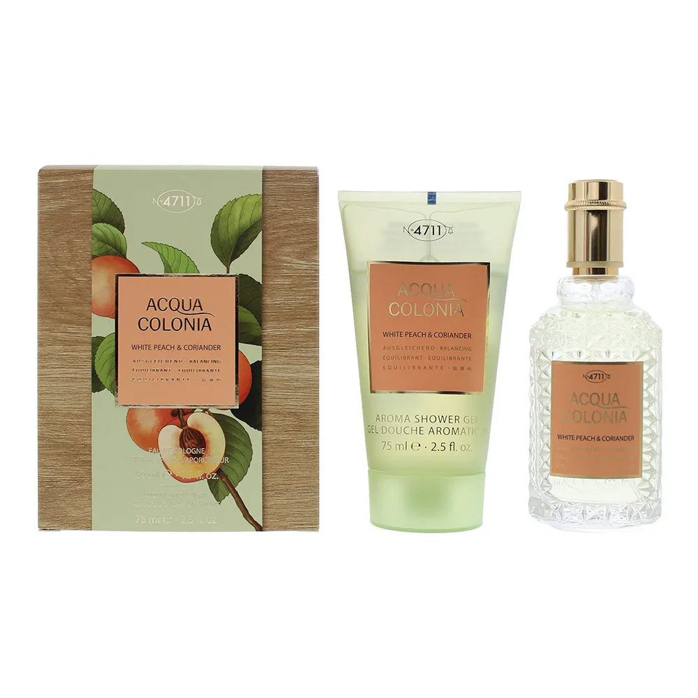 4711 Acqua Colonia White Peach & Coriander 2 Piece Gift Set: Eau De Cologne 50ml - Shower Gel 75ml Unisex