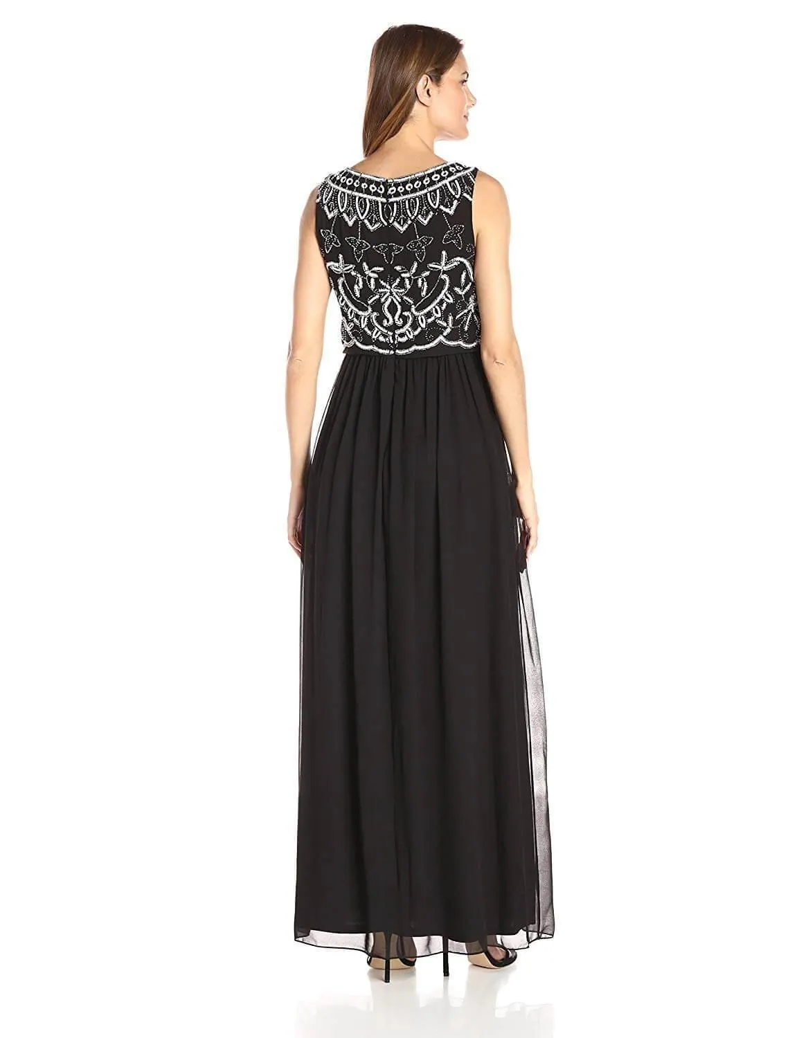 Adrianna Papell AP091928840 Long Formal Sleeveless Chiffon Dress