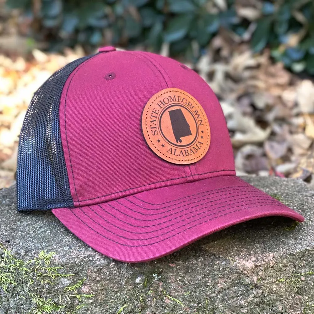 Alabama Pride Leather Patch Trucker Hat