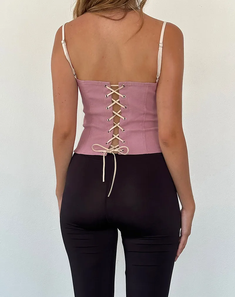 Alexa Corset Top in Dusky Pink