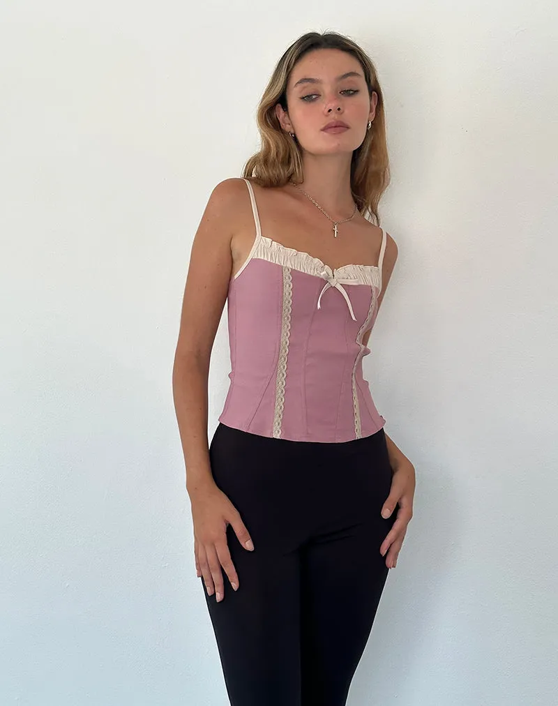 Alexa Corset Top in Dusky Pink