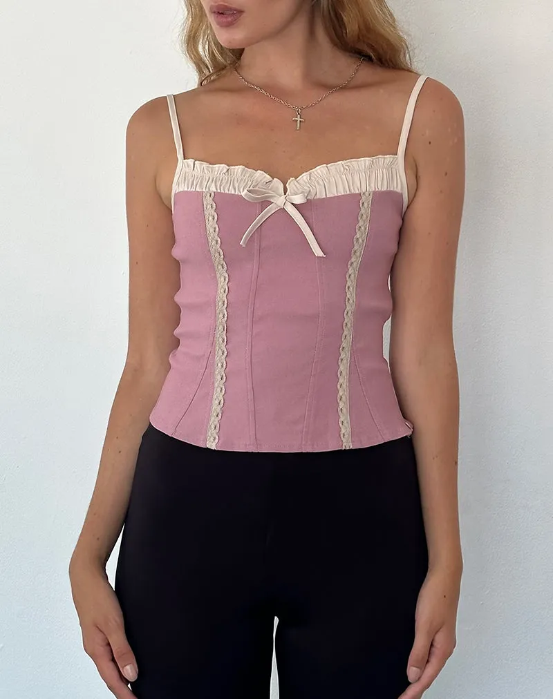 Alexa Corset Top in Dusky Pink