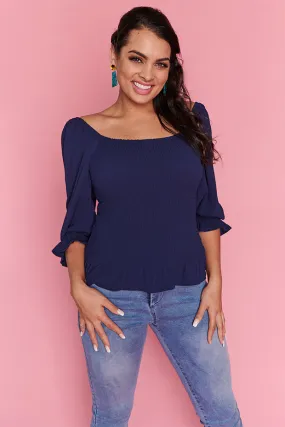 Alyssia Navy Top