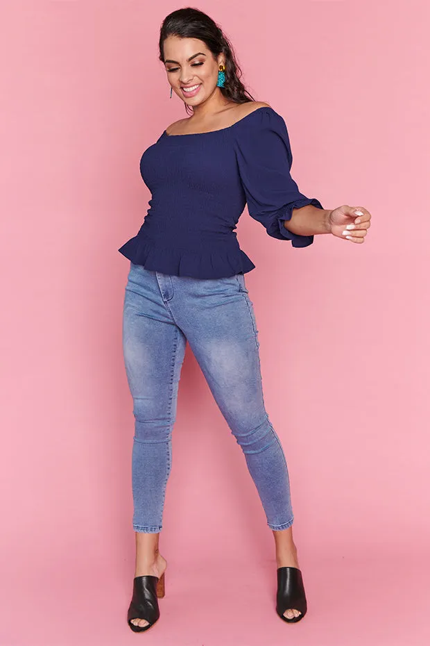 Alyssia Navy Top