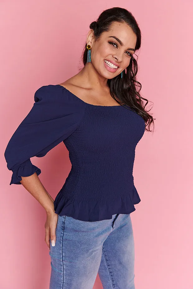 Alyssia Navy Top