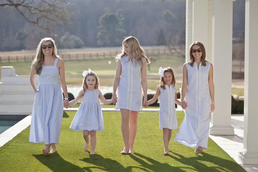 Anna Twirl Dress- Bluffton Blue Linen