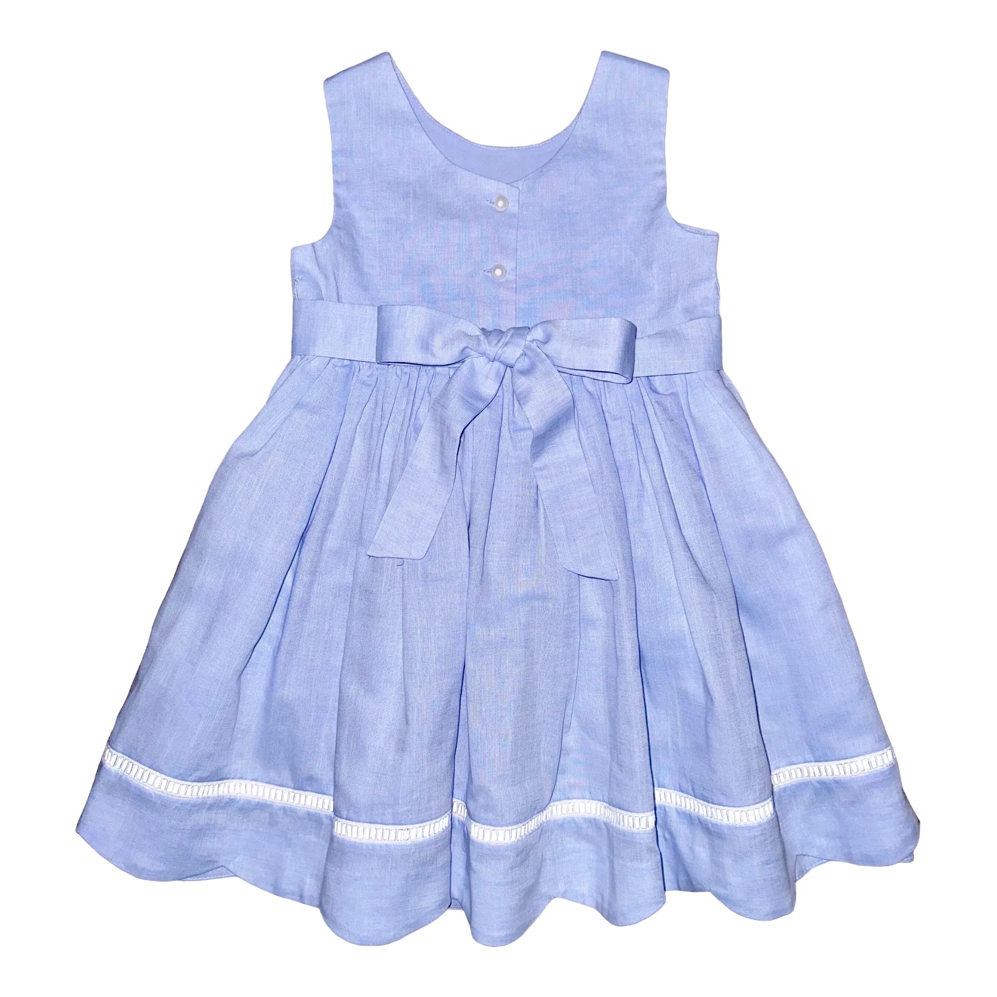 Anna Twirl Dress- Bluffton Blue Linen