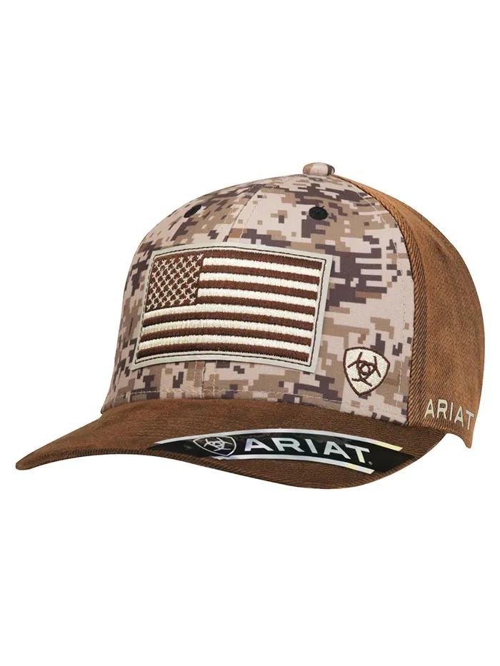 Ariat 15094156 Mens Oilskin US Flag Digital Camo Ball Cap