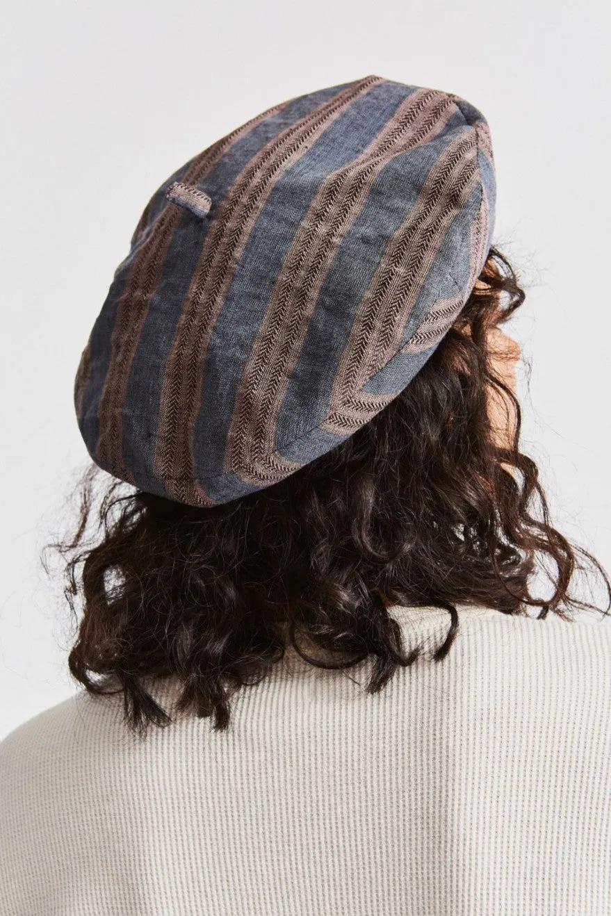 Audrey II Beret - Washed Navy/Mauve