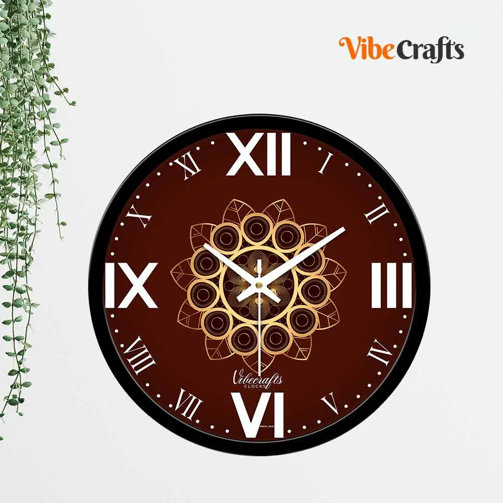 Beautiful Flower Pattern Art Designer Wall Clock