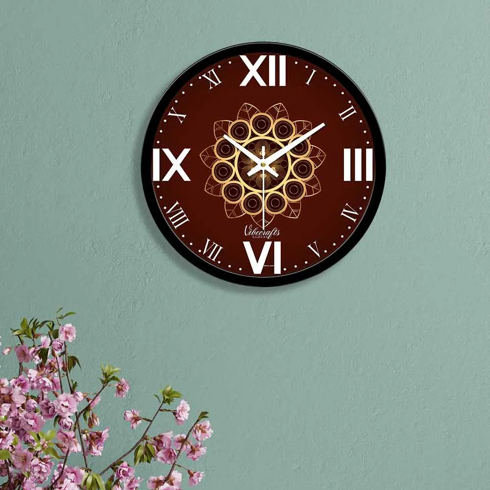 Beautiful Flower Pattern Art Designer Wall Clock