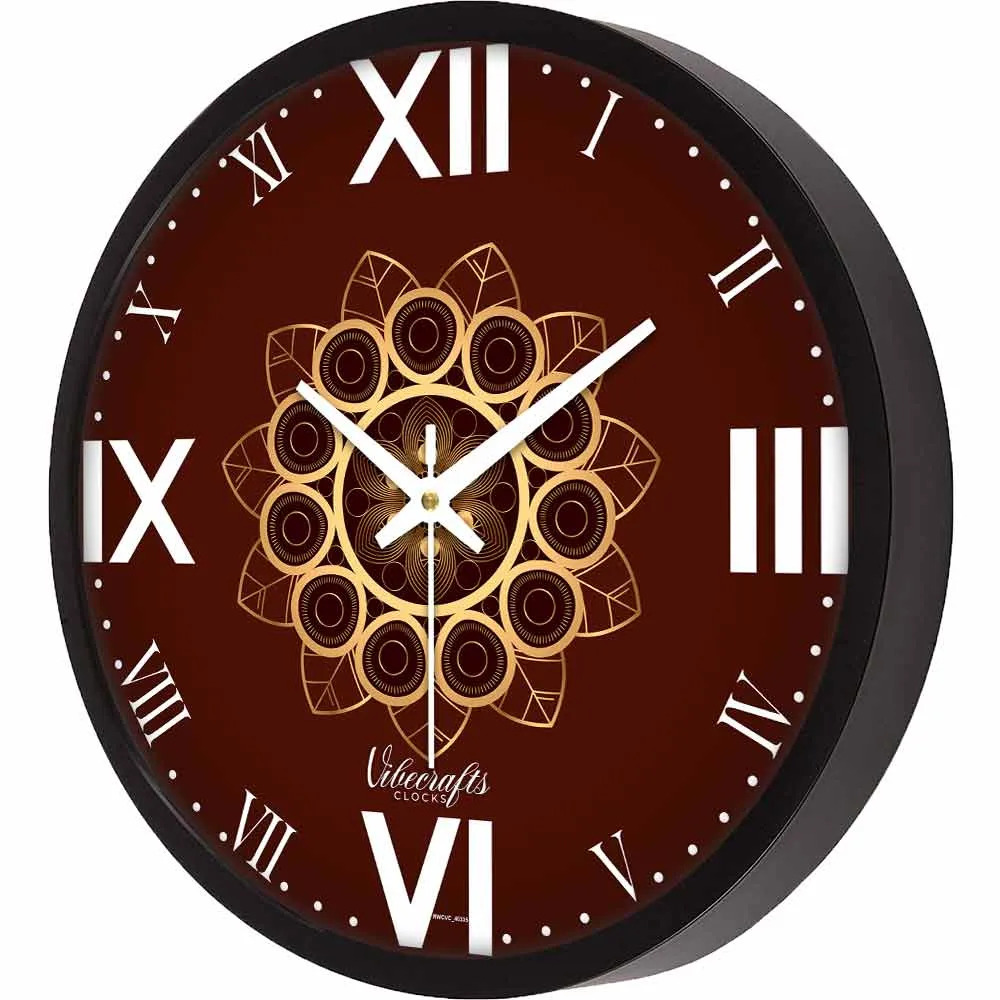 Beautiful Flower Pattern Art Designer Wall Clock