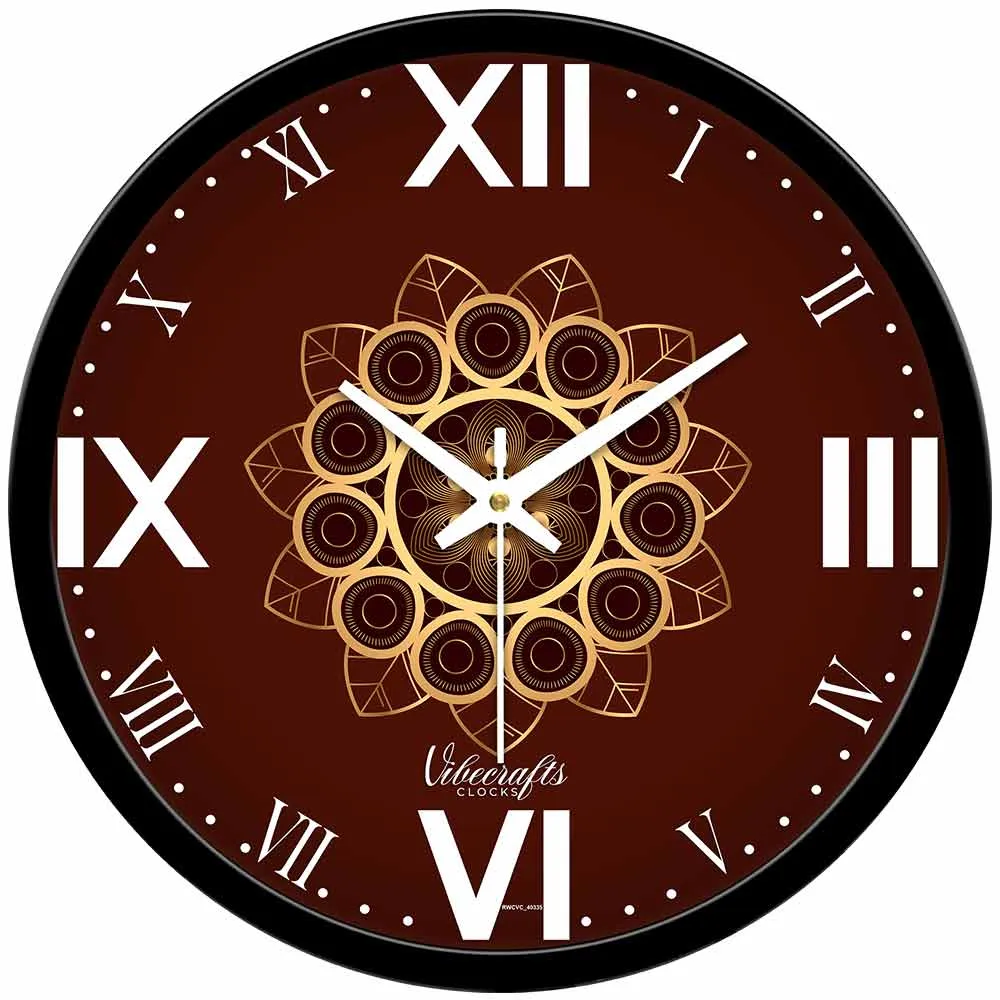 Beautiful Flower Pattern Art Designer Wall Clock