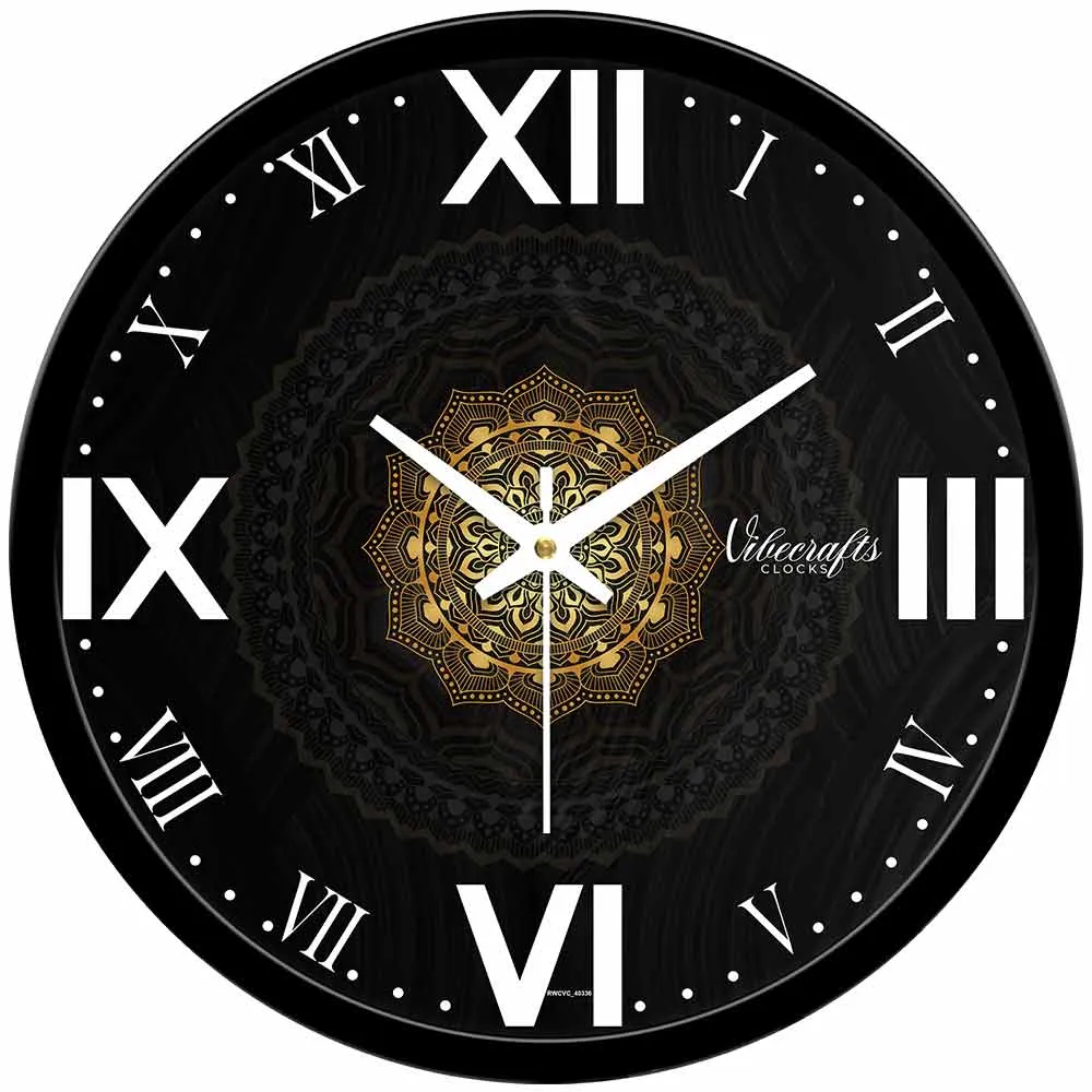 Beautiful Mandala Golden Art Designer Wall Clock