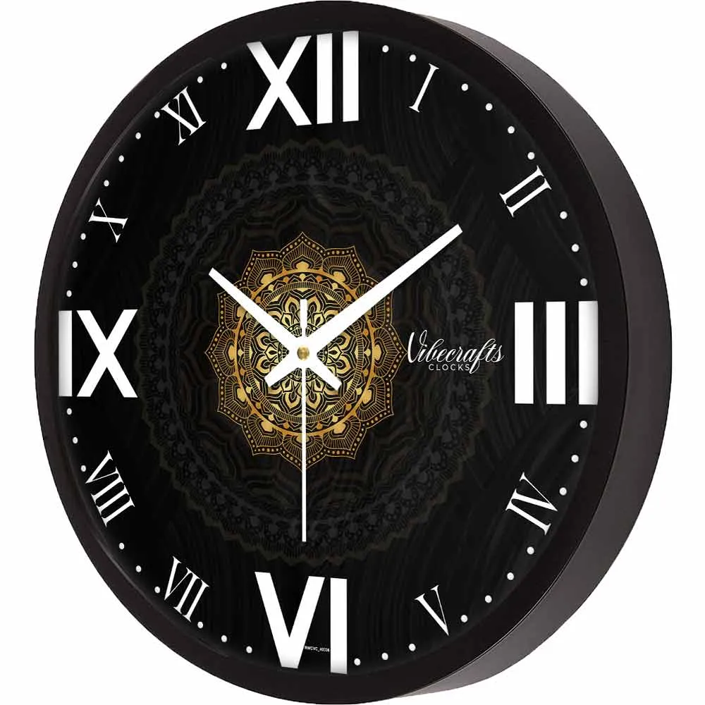 Beautiful Mandala Golden Art Designer Wall Clock