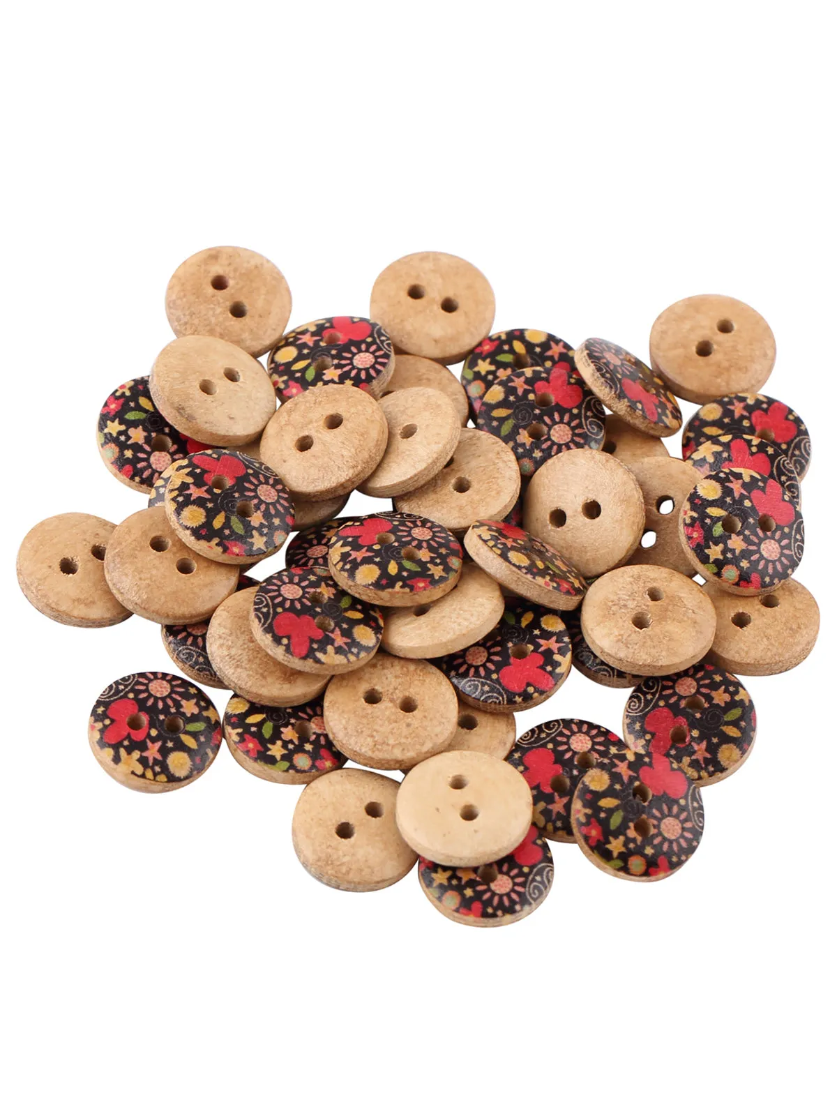 Beautiful Multicolour Print Wooden Buttons