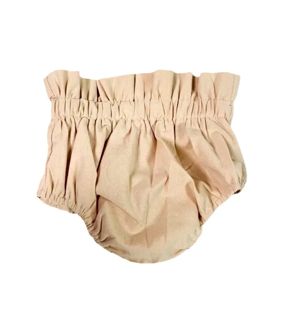 Beige Ruffle Waist Bloomers