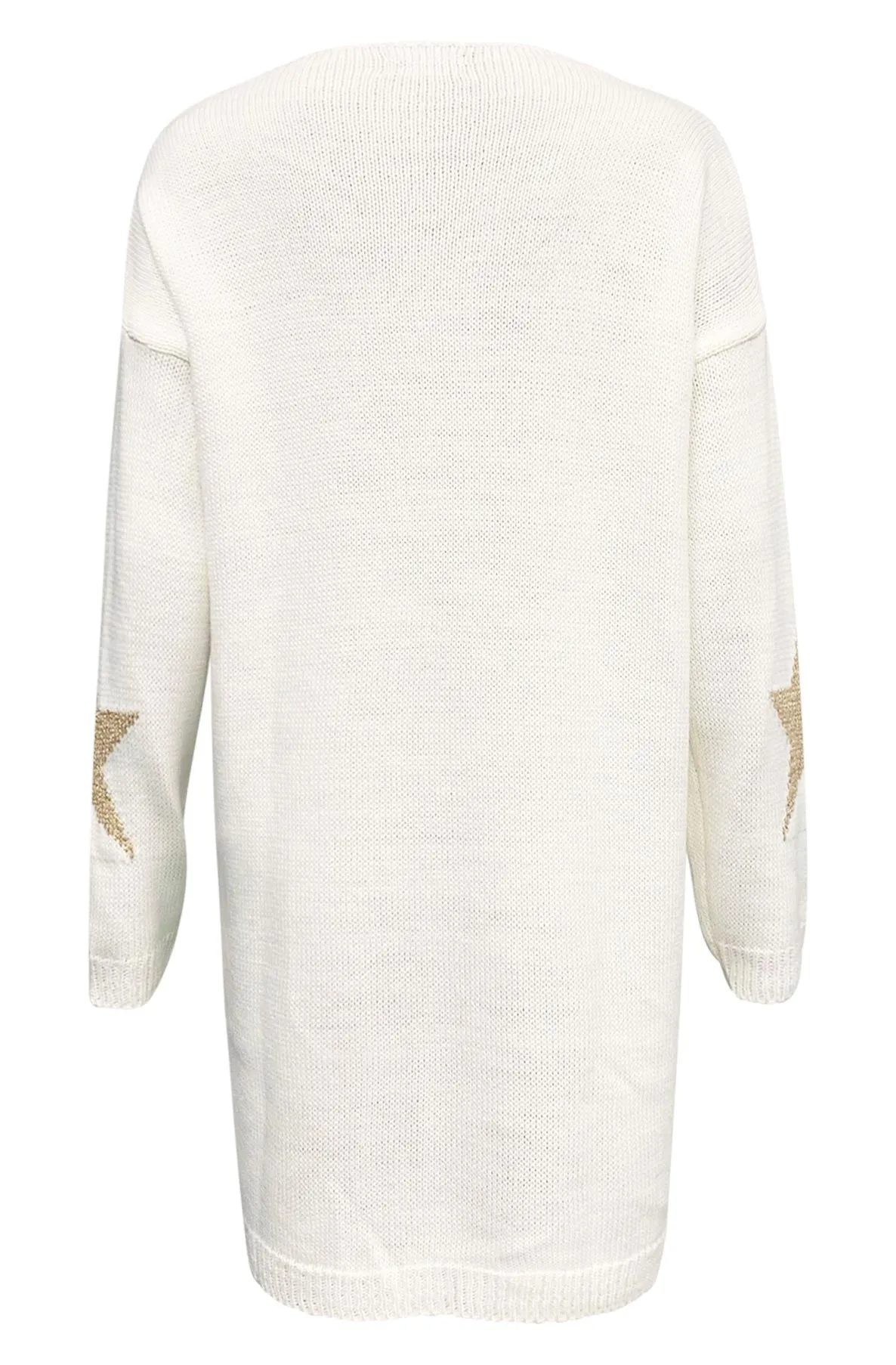 Bethany 'Star' Shimmer Knitted Jumper Top-Ivory