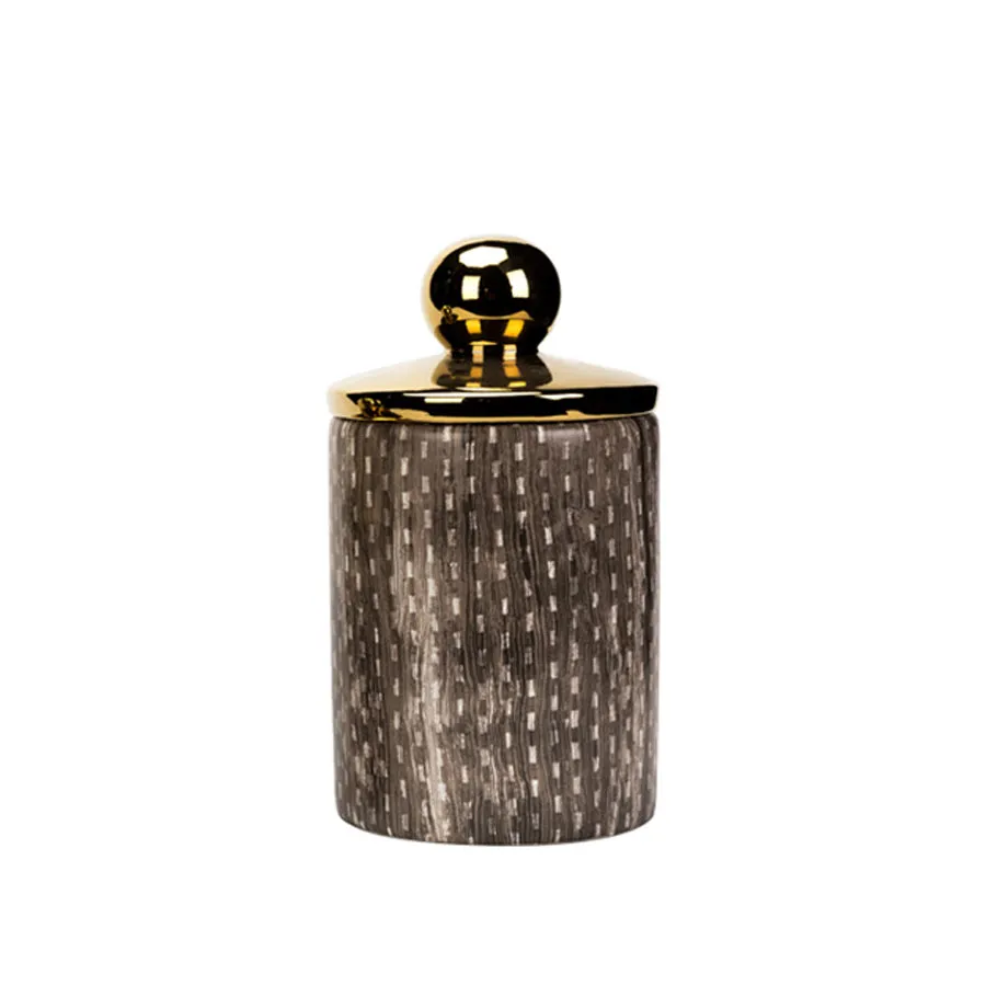 Binary Gold Lidded Jar