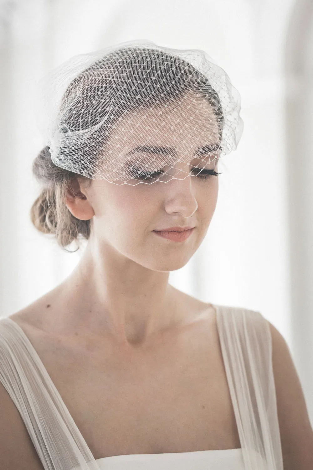 Birdcage veil - Wedding veil - Double birdcage veil -  Double layer bandeau veil - White, ivory, nude, black