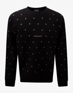 Black Logo Eyelet Sweatshirt