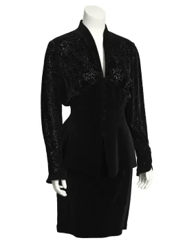 Black Velvet Skirt Suit