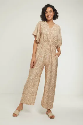 BLOOMING PETALS JUMPSUIT - BEIGE