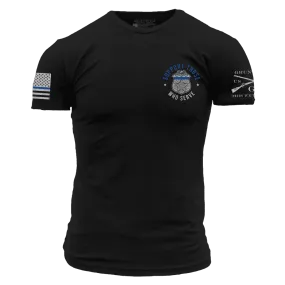 Blue Line Support Those Who Serve T-Shirt - Black