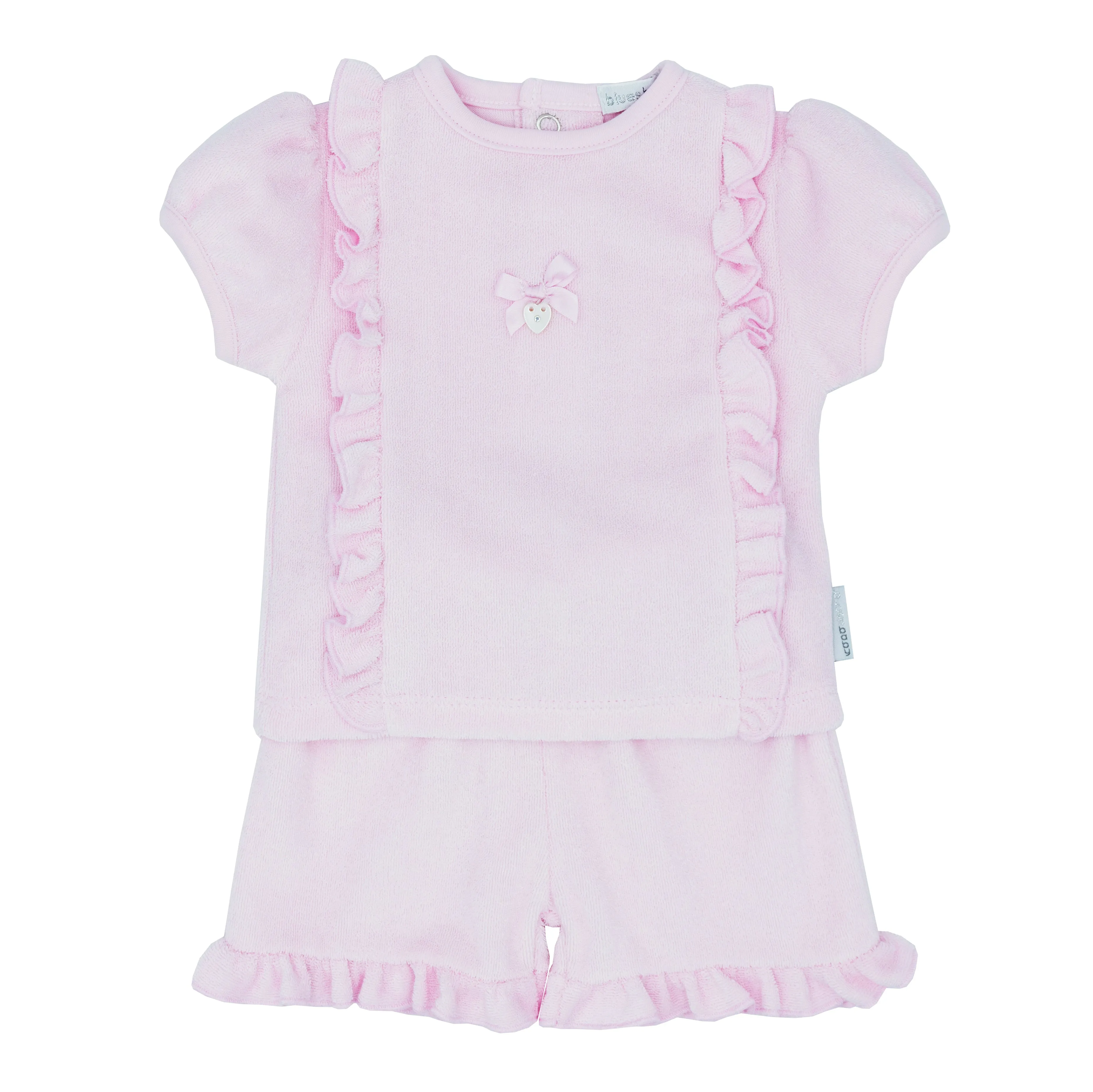 Blues Baby Girls Siena Collection Pink Terry Towelling Shorts Set