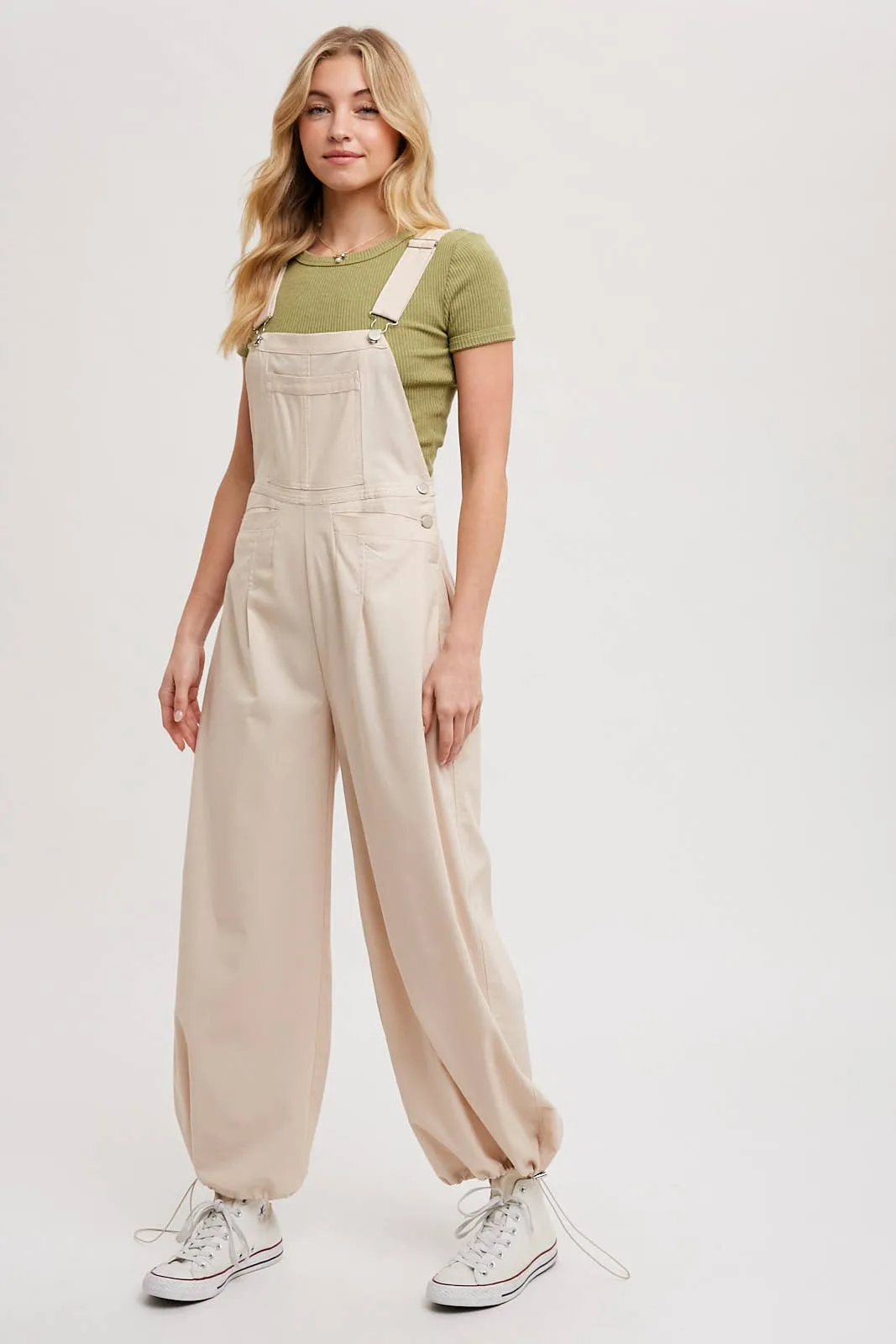 BLUIVY CARGO DRAWSTRING OVERALL JUMPSUIT