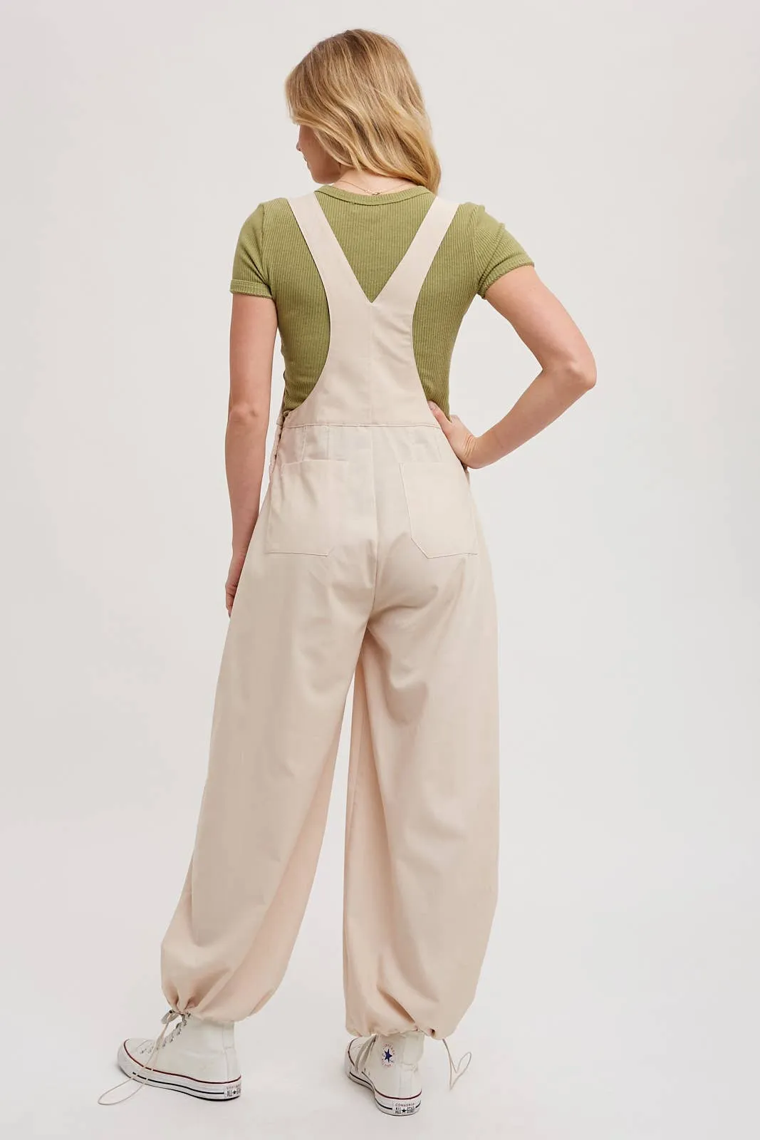 BLUIVY CARGO DRAWSTRING OVERALL JUMPSUIT