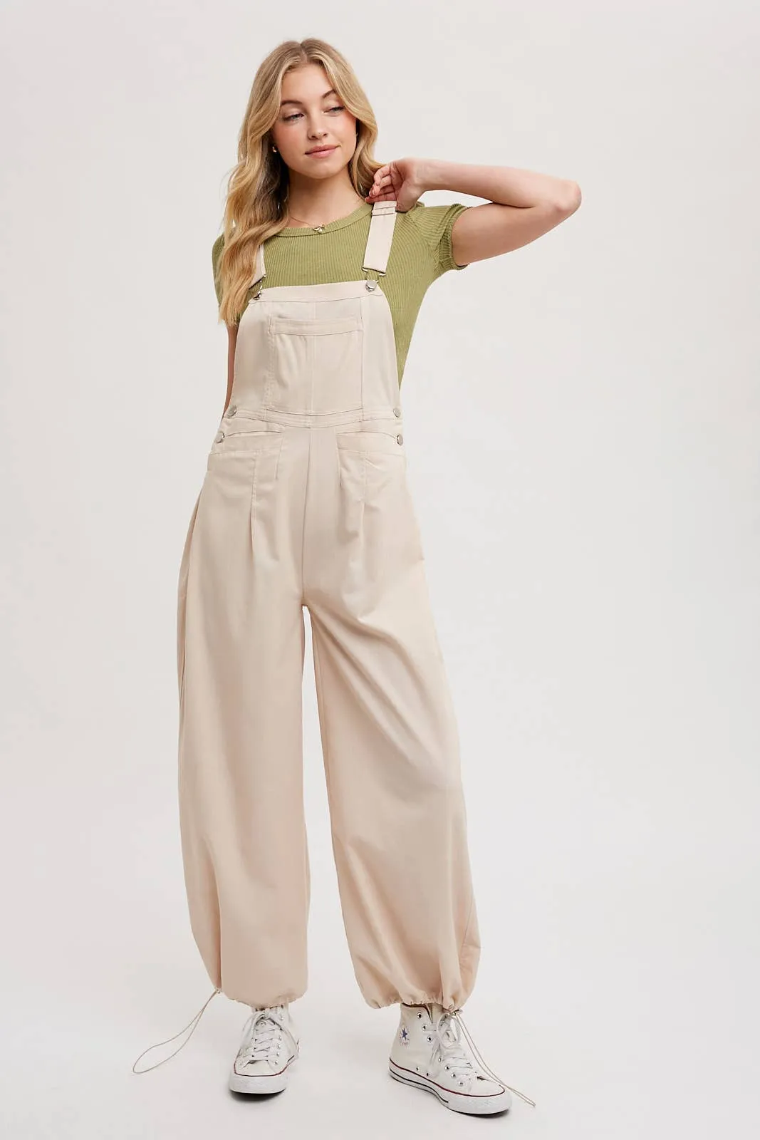 BLUIVY CARGO DRAWSTRING OVERALL JUMPSUIT