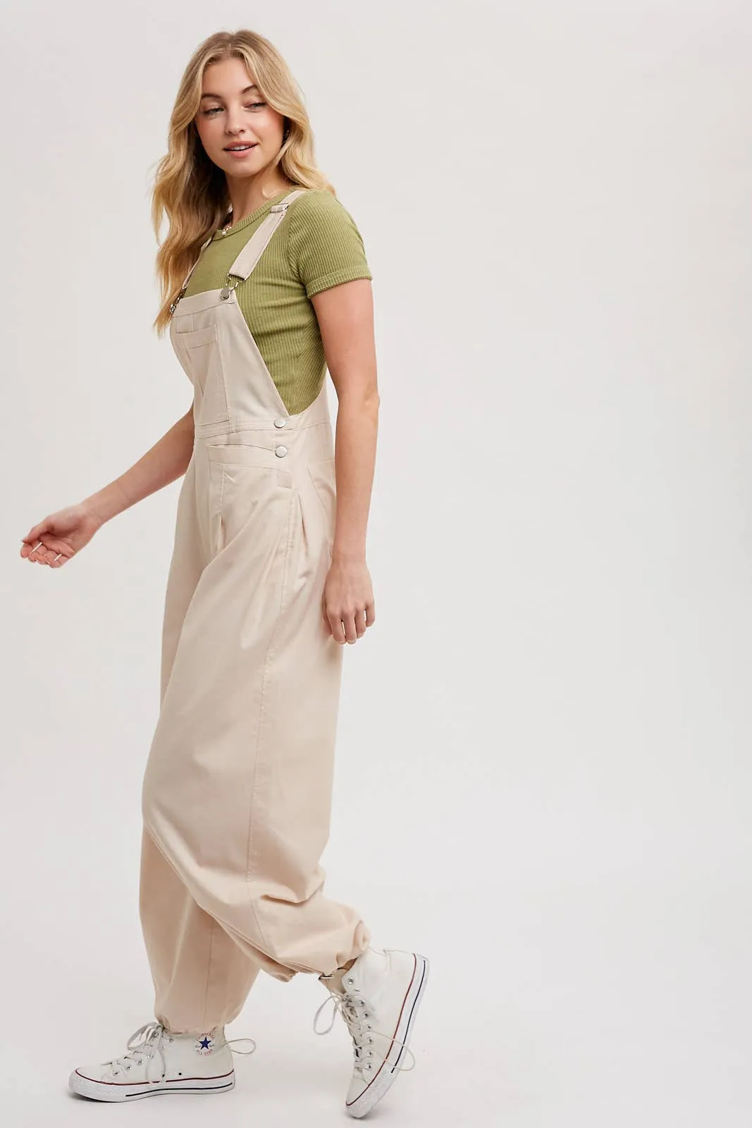 BLUIVY CARGO DRAWSTRING OVERALL JUMPSUIT