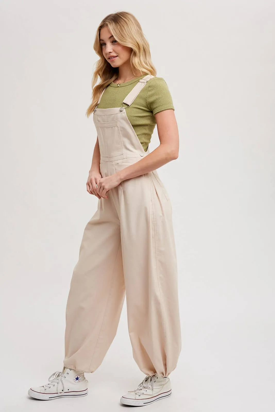 BLUIVY CARGO DRAWSTRING OVERALL JUMPSUIT