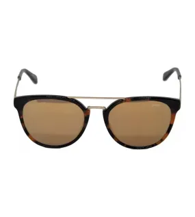 BMW Unisex Gold Round Sunglasses