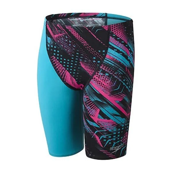 BOYS ENDURANCE   HI WAIST JAMMER JADE/BLACK/PINK SPEEDO