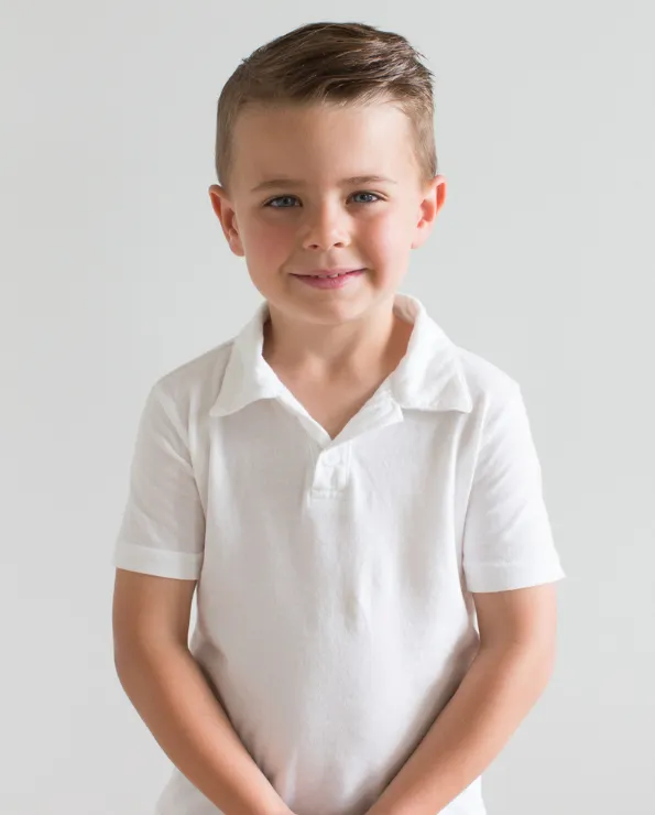 Boys Soft Cotton Jersey 2-Button Short Sleeve Polo Shirt | Elf