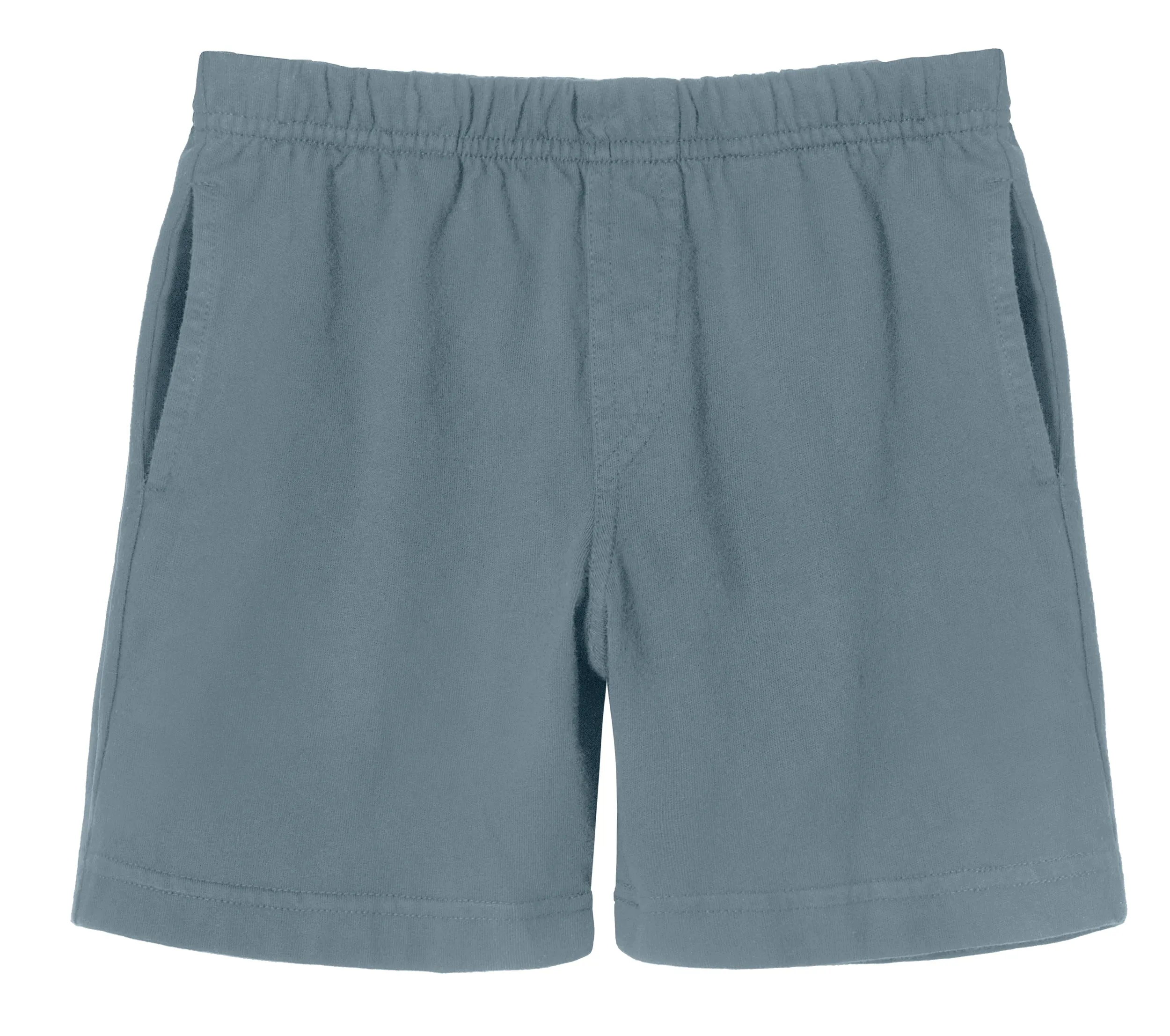 Boys Soft Cotton UPF 50  Above-Knee Side Pocket Shorts | Concrete