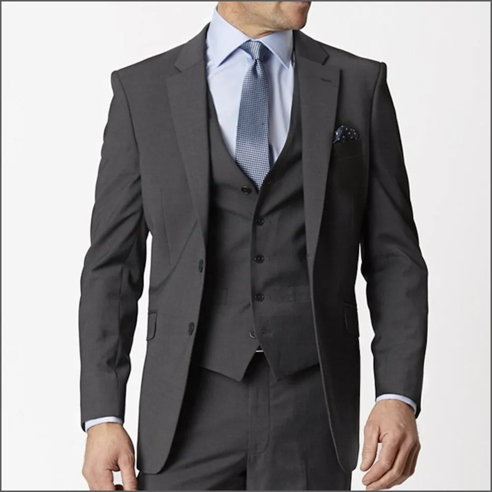 Brook Taverner Avalino Charcoal Crease Resistant 2 Piece Travel Suit-