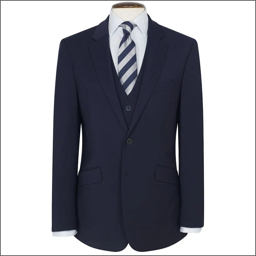 Brook Taverner Avalino Navy Washable Crease Resistant 2 Pic Travel Suit-