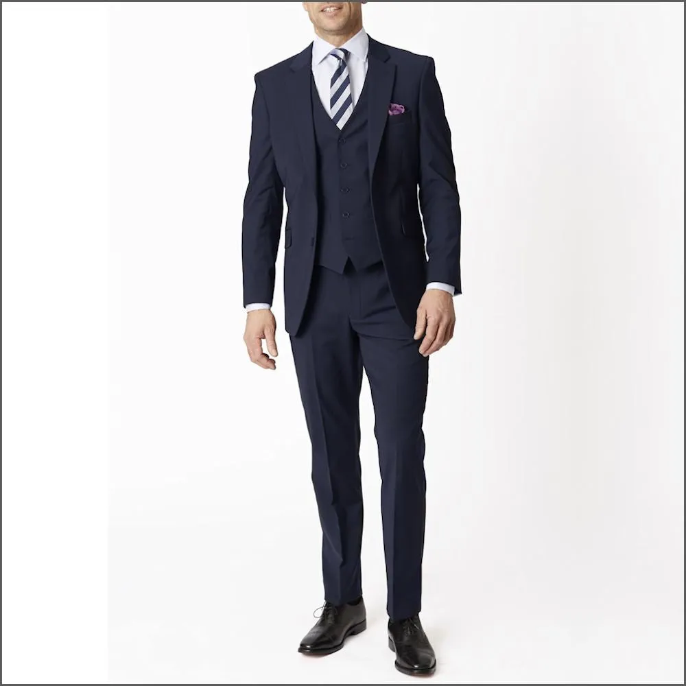 Brook Taverner Avalino Navy Washable Crease Resistant 2 Pic Travel Suit-