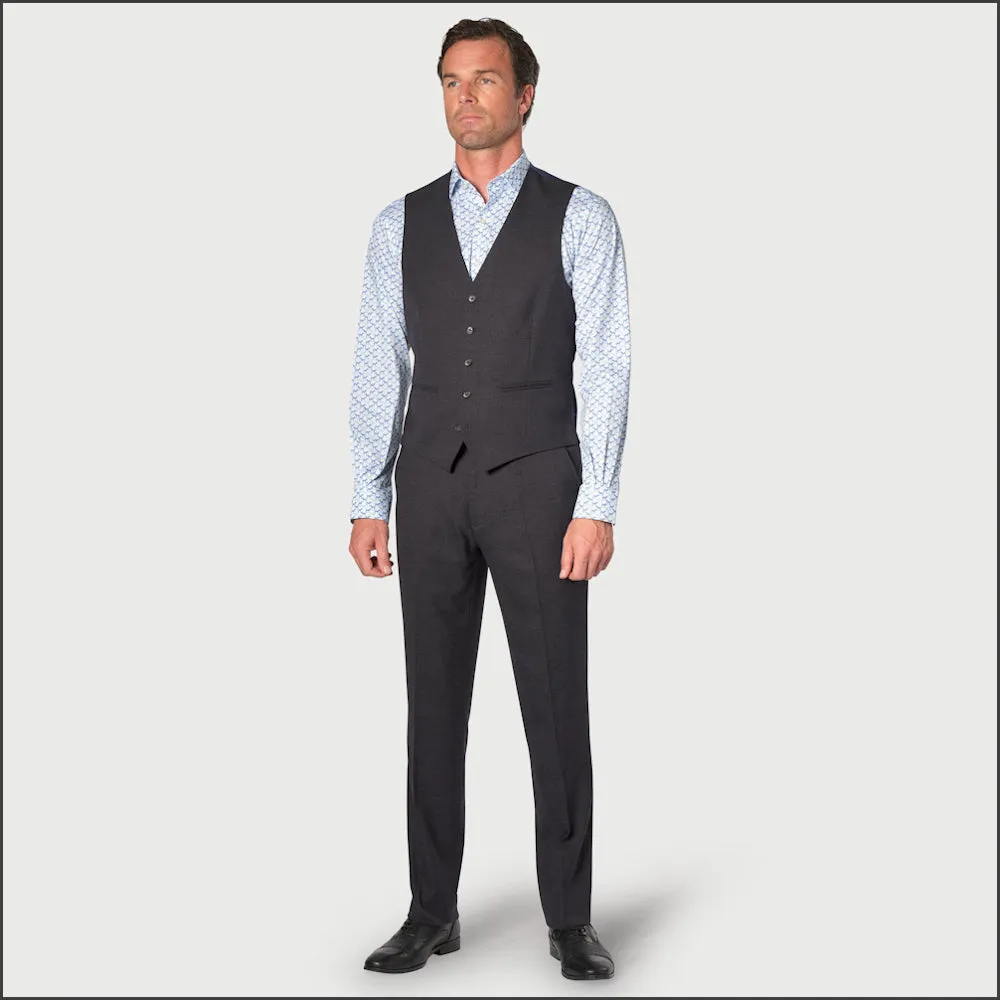 Brook Taverner Wells Wool Blend Charcoal Suit - Waistcoat Optional-