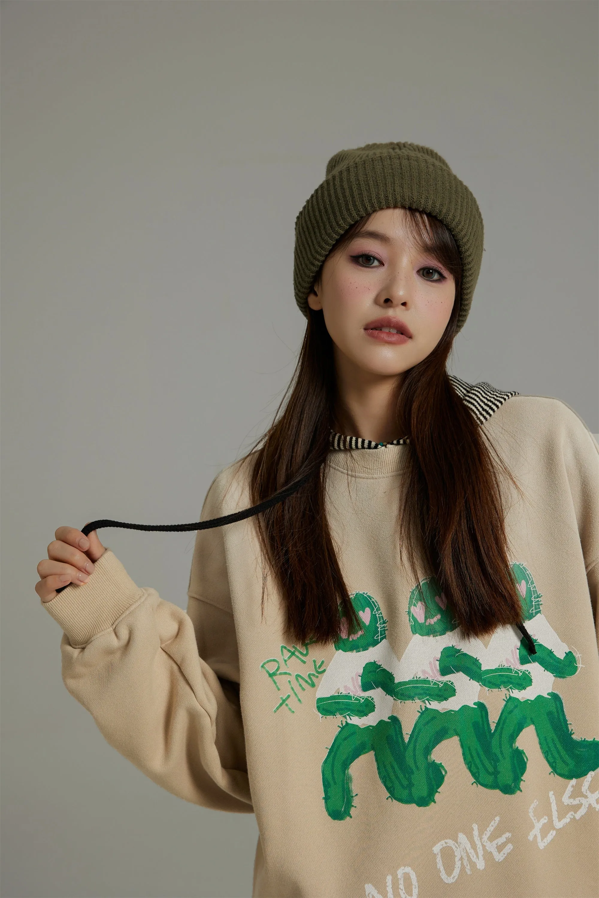 Cartoon Round Loose Fit Sweatshirt