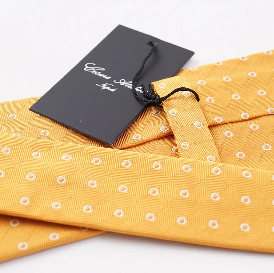 Cesare Attolini Golden Yellow Woven Silk Tie