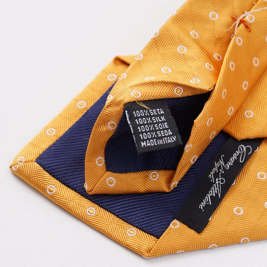 Cesare Attolini Golden Yellow Woven Silk Tie