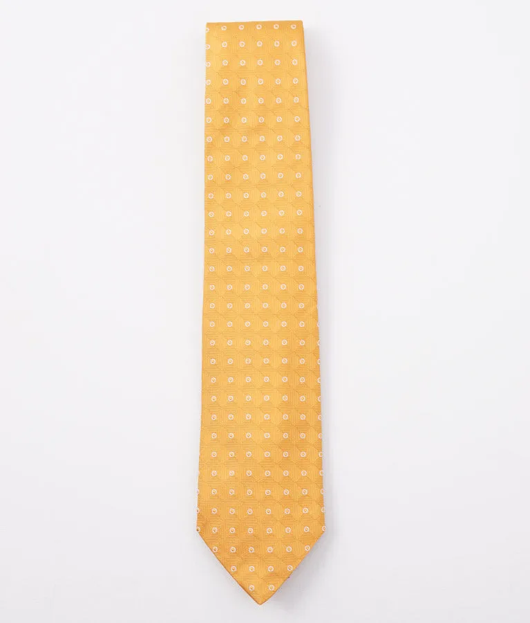 Cesare Attolini Golden Yellow Woven Silk Tie