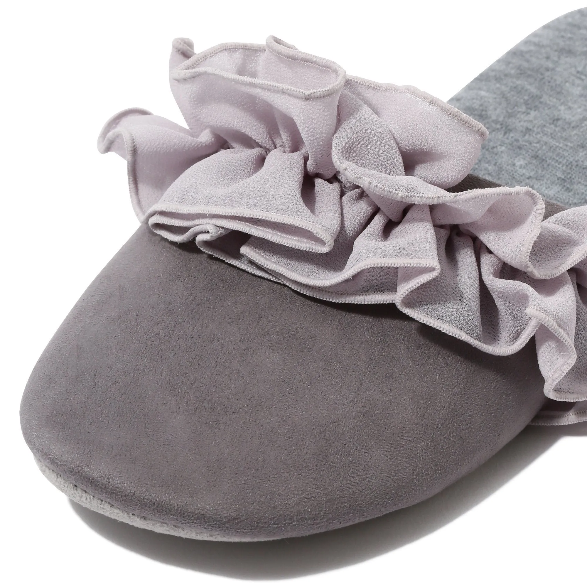 Chiffon Room Shoes Frill Gray