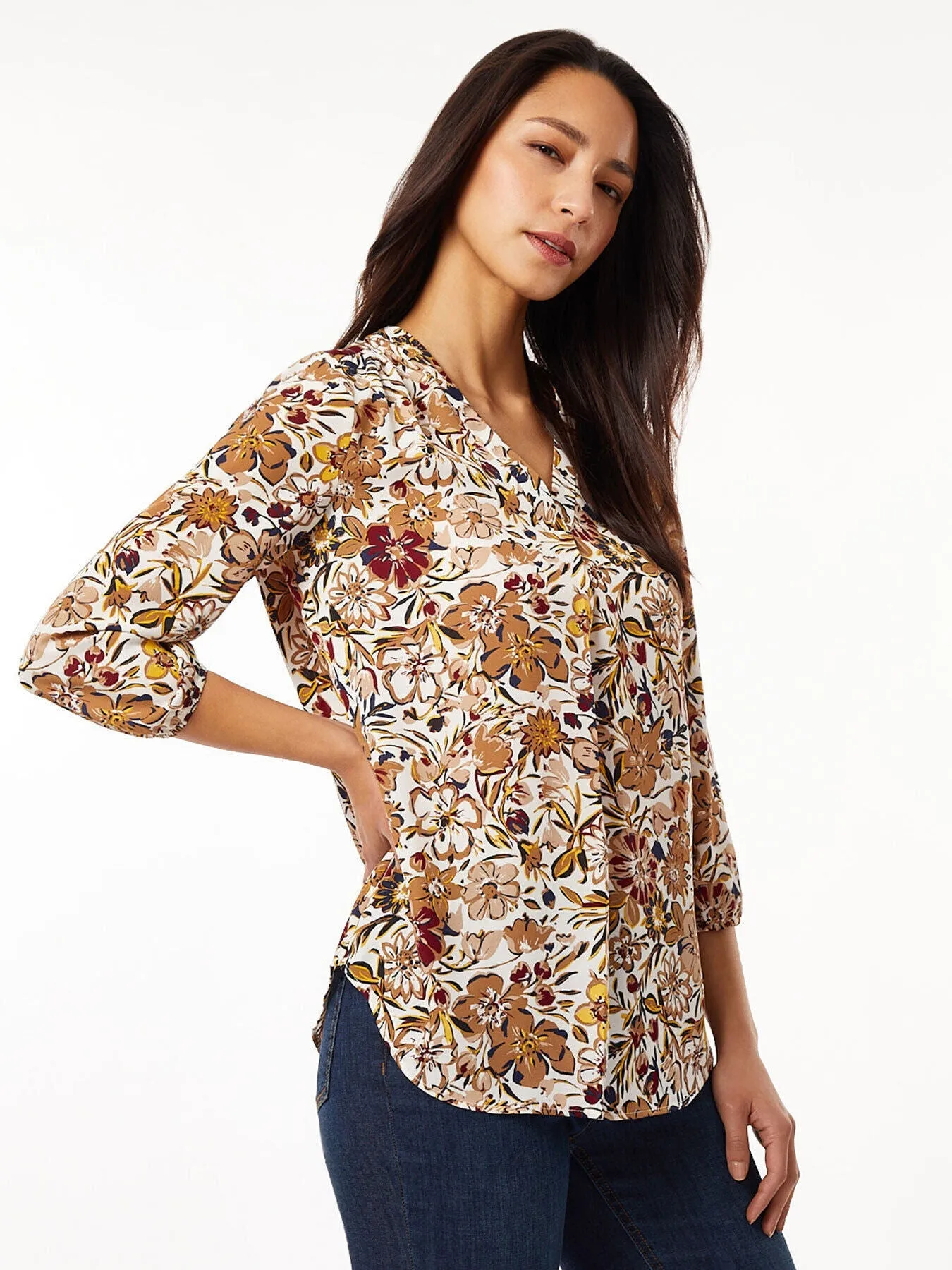 Chiffon V-Neck Kelly Blouse